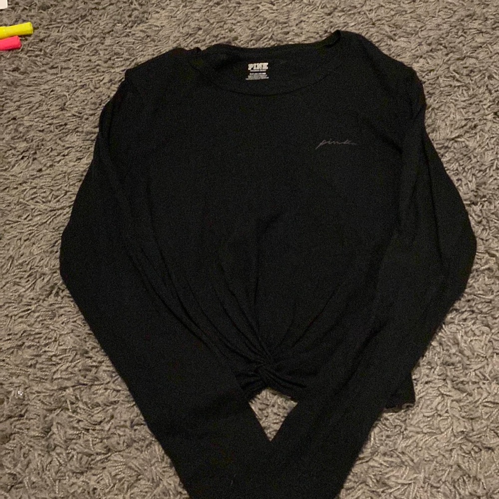 PINK twist-tie black long sleeve